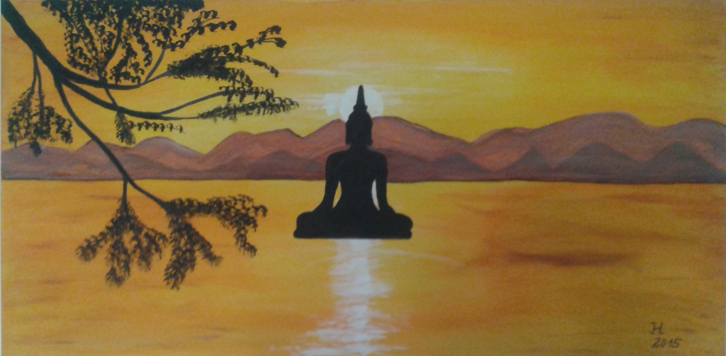 Sonnenuntergang mit Buddhaerscheinung